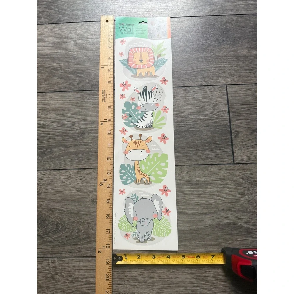 Main Street Wall Creations Peel and Stick Decals Safari Bathroom Townhouse 3pk